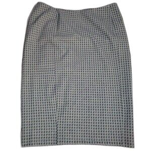 Liverpool High Waist Pencil Knit Skirt size 6 NWT Gray & White Geometric Classic